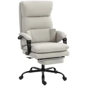 SONNENH Pisarniški stol, umetno usnje, svetlo siva, 66 x 60 x 121 cm, za pisarno in delo za mizo