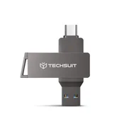 USB ključek Techsuit THSM19932 USB-A in USB-C 3.0 32GB - siv