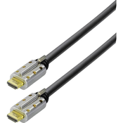 Maxtrack Maxtrack HDMI kabel HDMI-A vtič, HDMI-A vtič 20 m črna C 505-20 L 4K UHD, zaščiten, avdio povratni kanal, lahko se privije, pozlačeni konektorji HDMI, (20415978)