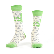 Mens cream socks with leaf