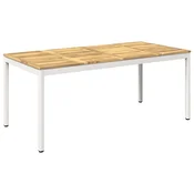 vidaXL Vrtnna jedilna miza Bela 147 x 88,5 x 75 cm Masiven les akacije