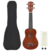 vidaXL Set dječjeg ukulelea Soprano s torbom boja tamnog drva 23 “