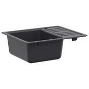 vidaXL Pomivalno korito z odcejevalnikom Granit 57,5 x 46 x 28 cm