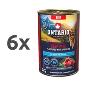 Ontario Dog Adult konzerva, pašteta - govedina in spirulina 6 x 400 g