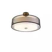 Sodobna stropna svetilka črna z belo 50 cm 3-luč - Drum Duo