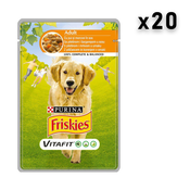 Friskies Vlažna hrana za odrasle pse, Piletina i šargarepa, 20x100g