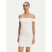 Tommy Jeans Poletna obleka DW0DW20298 Écru Slim Fit