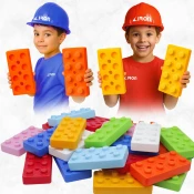 Kocke za decu velike MINI BLOK kocke set od 50kom. - Veličina cigla kocke 12cm x 24cm x 4cm
