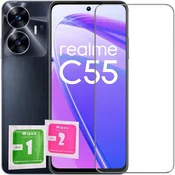 shumee Kaljeno steklo za Realme C55 9H steklo, 2.5D ravno, zaščitno, steklo