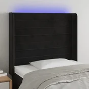 vidaXL vidaXL LED posteljno vzglavje črno 83x16x118/128 cm žamet, (20951717)