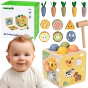 Tooky Toy: Lesena didaktična škatla – kmetija