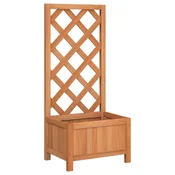Vidaxl Cvetlični lonec z rešetko rjav 40x30x90 cm masiven les jelka