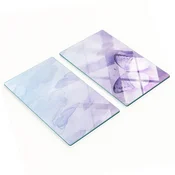 shumee Dekorativne kaljene steklene deske za rezanje vijoličen metulj 2x30x52 cm