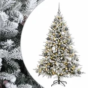 Vidaxl Umetna božična jelka z bučko 240 cm 300 LED Toplo bela