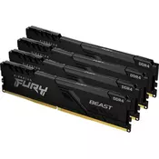 Kingston FURY Beast Black 128GB Kit (4x32GB) DDR4-3200 CL16 UDIMM memorija za igre