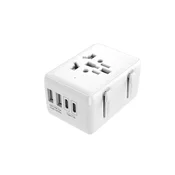 Potovalni adapter Techsuit HHT203A EU/UK/AUS/US, 2x USB-A + 2x USB-C, PD 20W - bel