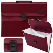 slomart Organizator za dokumente LEAN, bordo, A4, harmonika, 13 predalov
