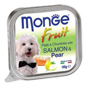 Monge Pašteta za pse sa komadicima mesa i voca Fruit Pate, 100 g - losos i kruška