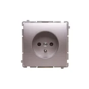 shumee Simon Basic vtičnica z ozemljitvijo in zaščitnimi roletami 16A 250V mat srebrna BMGZ1z.01/43