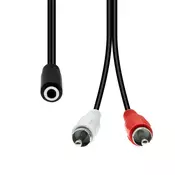 shumee ProXtend 3-pinski na 2x RCA FM kabel črne barve 20 cm, M3F2XRCA-002