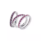 Amore baci srebrni prsten sa ljubičastim swarovski kristalima 57 mm ( rh003.14 )