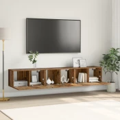 Set TV komoda 3 pcs Smeda 60 x 30 x 30 cm Konstruirano drvo