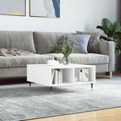Stolic za kavu bijeli 60 x 60 x 30 cm od konstruiranog drva