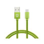 Swissten USB - USB-C kabel, zeleni, 1,2m