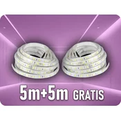 V-TAC LED remen 8W/m, 800lm/m, 12V, 5m+5m gratis Barva svetla: Topla bijela