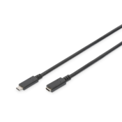 Digitus Digitus USB 3.1 (Gen 2) Prikljucni kabel [1x Muški konektor USB-C™ - 1x Ženski konektor USB-C™] 0.7 m Crna utikac pr