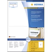 Herma Removable Labels 10314 100 Sheets 200 pcs. 199,6x143,5