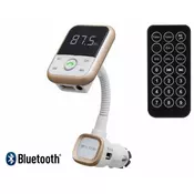 BLOW FM oddajnik 74-142, 3v1, Bluetooth + polnilec + prostoročno telefoniranje, bel