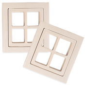 PLAYBOX Miniaturna lesena dekoracija za odpiranje oken DIY dekoracija 8×8,5 cm 2 kosa