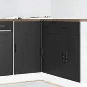 Vidaxl Osnovna omarica za umivalnik “Lyon” črn inženirski les
