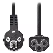Napajalni kabel NEDIS/ vtič tipa F - IEC-320-C5/ raven/ poševno/ krilo/ črn/ razsuti/ 2 m