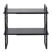 VEVOR Organizator police za kuhinjski omarici, 2 nivoja, 650x220x500 mm, črna