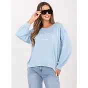Svetlo moder oversized pulover brez kapuce