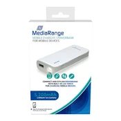 MediaRange Mobilni punjac I Powerbank, s LED svjetiljkom, 5.200mAh, bijelo-sivo , MR751