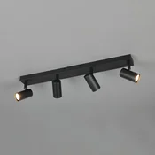 Reality Leuchten Svetilka Taryn, črna mat, dolžina 62 cm, 4-krilna, Mini-GU10 - Dnevna soba/jedilnica - Sodobni - Kovina