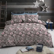 Pamucna posteljina PINK FLOWERS smede Dimenzije posteljine: 70 x 90 cm | 140 x 200 cm