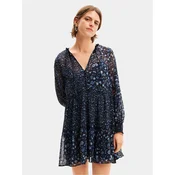 Desigual Poletna obleka Doque 24SWVW20 Mornarsko modra Relaxed Fit