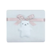 KikkaBoo Pleteno baby cebence 75x100 Bear with me Blue (KKB11051)