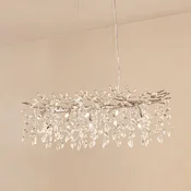 Lucande viseča svetilka Bellora, 101 cm, nerjaveče jeklo, kristal - Dnevna soba/jedilnica - Sodobni - krom, prozoren