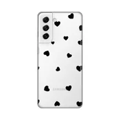 TELEMPIRE Silikonska maska Print Skin za Samsung G990 Galaxy S21 FE Heart providna