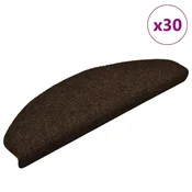 Vidaxl Preproge za stopnice, samolepilne, 30 kosov, 65 x 21 x 4 cm, rjave, polkrožne, velike
