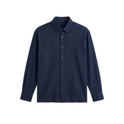 Kleidermafia Srajca Regular Fit Cotton Shirt - Navy Blue mornarska