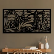Wallity Zidna dekoracija Ocean, 85 x 40 cm, Crna