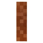 Ročno tkan volnen tekač v barvi terakote 60x230 cm Checkerboard – Flair Rugs