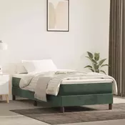 Vidaxl vidaXL Vzmetnica z žepkastimi vzmetmi temno zelena 80x200x20 cm žamet