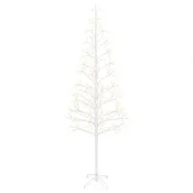Vidaxl LED novoletna jelka z lučkami Bela 210 cm Jeklo 228 LED